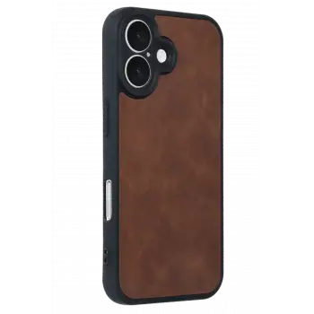 Newface iPhone 16 Kılıf Aras Deri Kapak - Taba