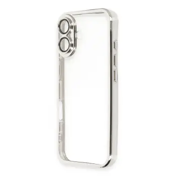 Newface iPhone 16 Kılıf Razer Lensli Silikon - Gümüş
