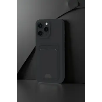 Newface iPhone 16 Plus Kılıf Kelvin Kartvizitli Silikon - Siyah