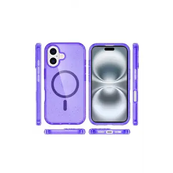 Newface iPhone 16 Plus Kılıf Star Magsafe Kapak - Mor