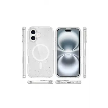 Newface iPhone 16 Plus Kılıf Star Magsafe Kapak - Şeffaf