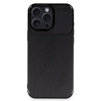 Newface iPhone 16 Pro Kılıf Auto Focus Karbon Kapak - Siyah