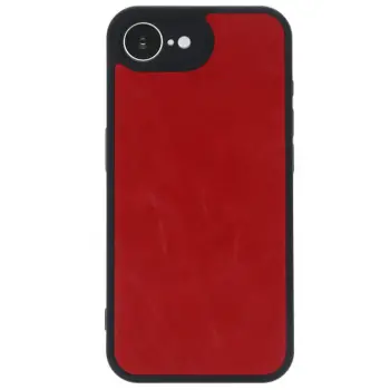 Newface iPhone 16E Kılıf Aras Deri Kapak - Kırmızı