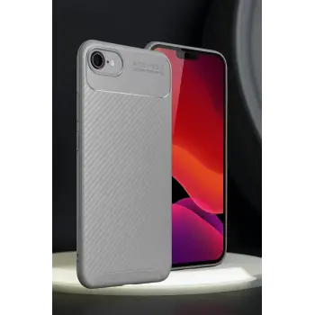 Newface iPhone 16E Kılıf Auto Focus Karbon Kapak - Gri