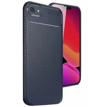 Newface Apple iPhone 16E Kılıf Auto Focus Karbon Kapak - Lacivert