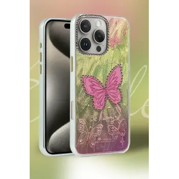 Newface iPhone 16E Kılıf Blade Aynalı Desenli Kapak - Desen 6