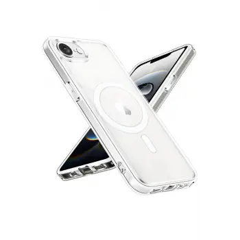 Newface iPhone 16E Kılıf Magneticsafe Şeffaf Silikon - Şeffaf