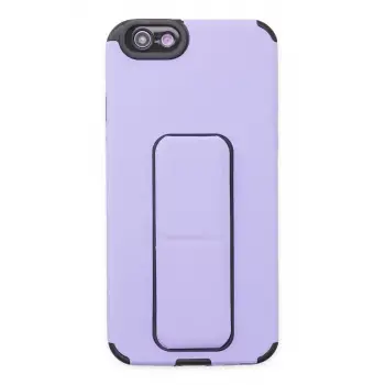 Newface Apple iPhone 6 Kılıf Mega Standlı Silikon - Lila