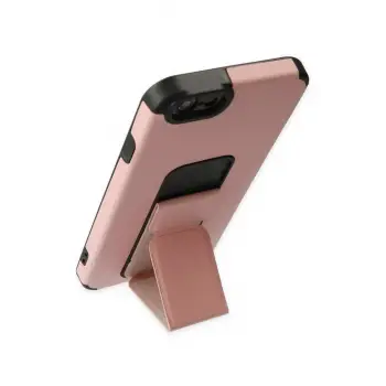 Newface iPhone 6 Kılıf Mega Standlı Silikon - Pudra