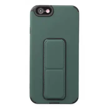Newface Apple iPhone 6 Kılıf Mega Standlı Silikon - Yeşil