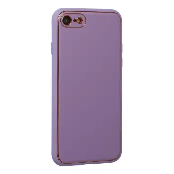 Newface iPhone 7 Kılıf Coco Deri Silikon Kapak - Lila