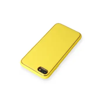 Newface iPhone 7 Kılıf Coco Deri Silikon Kapak - Sarı