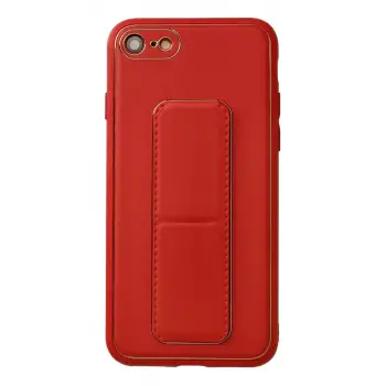 Newface Apple iPhone 7 Kılıf Coco Deri Standlı Kapak - Kırmızı