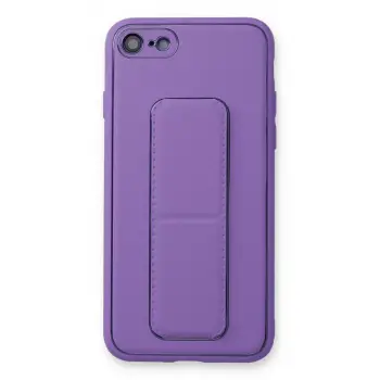 Newface iPhone 7 Kılıf Coco Deri Standlı Kapak - Koyu Lila