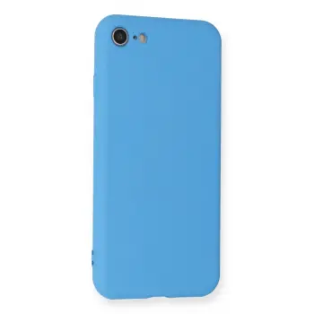 Newface iPhone 7 Kılıf Nano içi Kadife Silikon - Mavi