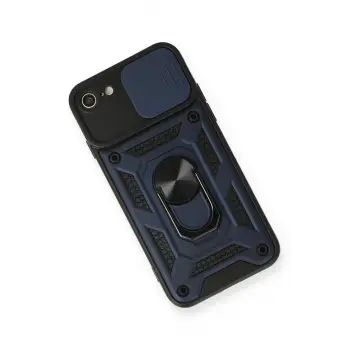 Newface iPhone 7 Kılıf Pars Lens Yüzüklü Silikon - Lacivert