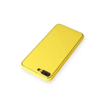 Newface iPhone 7 Plus Kılıf Coco Deri Silikon Kapak - Sarı