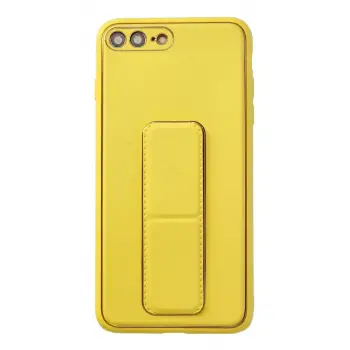 Newface Apple iPhone 7 Plus Kılıf Coco Deri Standlı Kapak - Sarı