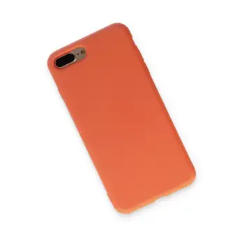 Newface iPhone 7 Plus Kılıf Nano içi Kadife Silikon - Turuncu