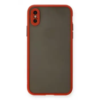 Newface Apple iPhone X Kılıf Montreal Silikon Kapak - Kırmızı