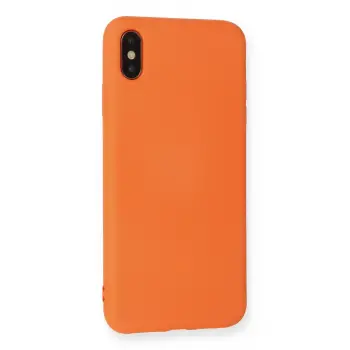 Newface iPhone X Kılıf Nano içi Kadife Silikon - Turuncu