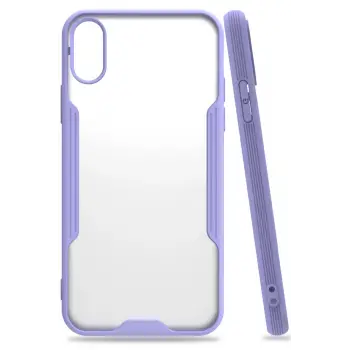 Newface iPhone X Kılıf Platin Silikon - Lila