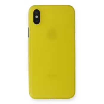 Newface Apple iPhone X Kılıf PP Ultra İnce Kapak - Sarı