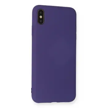 Newface iPhone XS Max Kılıf Nano içi Kadife Silikon - Mor