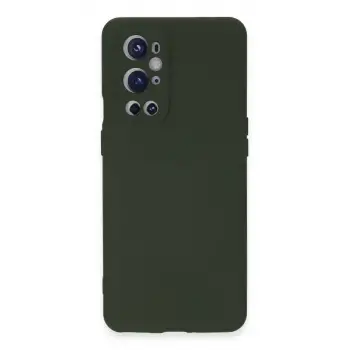 Newface One Plus 9 Pro Kılıf Nano içi Kadife Silikon - Koyu Yeşil