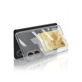 Newface Oppo A38 Kılıf Kart Şeffaf Silikon - Şeffaf