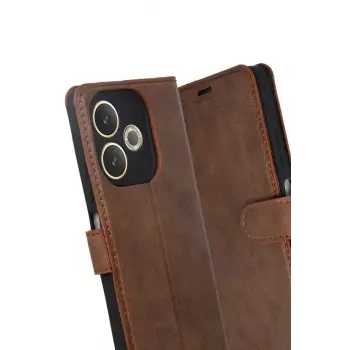 Newface Oppo A5 Pro 4G Trend S Plus Kapaklı Kılıf - Taba