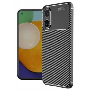 Newface Oppo A60 Kılıf Auto Focus Karbon Kapak - Siyah
