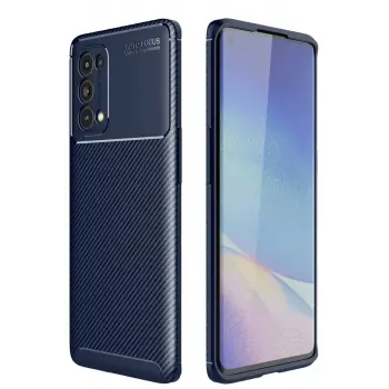 Newface Oppo Reno 5 Pro Kılıf Auto Focus Karbon Kapak - Lacivert