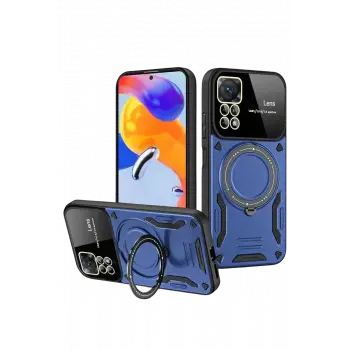 Newface Realme 11 Pro Plus Joy Lens Standlı Kapak - Lacivert