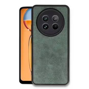 Newface Realme 12 5G Kılıf Aras Deri Kapak - Koyu Yeşil