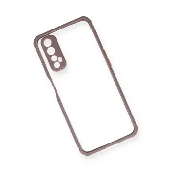 Newface Realme 7 Kılıf Miami Şeffaf Silikon - Açık Mor