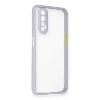 Newface Realme 7 Kılıf Miami Şeffaf Silikon - Lila