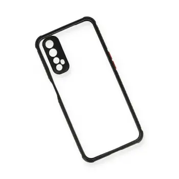 Newface Realme 7 Kılıf Miami Şeffaf Silikon - Siyah