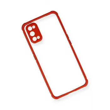 Newface Realme 7 Pro Kılıf Miami Şeffaf Silikon - Kırmızı