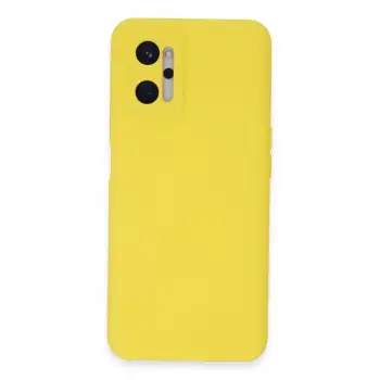 Newface Realme 9i 4G Kılıf Nano içi Kadife Silikon - Sarı