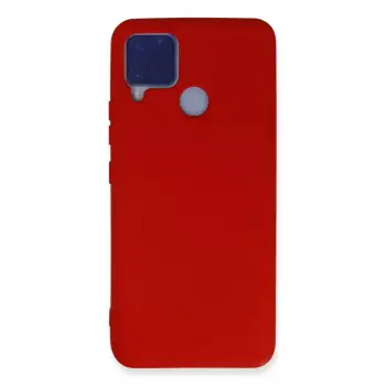 Newface Realme C15 Kılıf Nano içi Kadife Silikon - Kırmızı