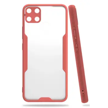 Newface Realme C15 Kılıf Platin Silikon - Pembe