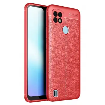 Newface Realme C21 Kılıf Auto Focus Kapak - Kırmızı