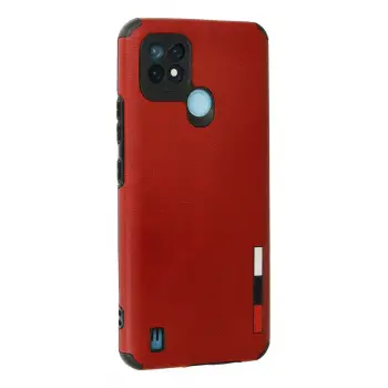 Newface Realme C21 Kılıf Loop Deri Silikon - Kırmızı