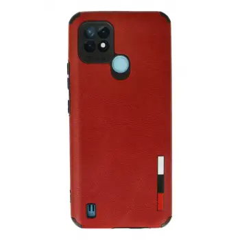 Newface Realme C21 Kılıf Loop Deri Silikon - Kırmızı