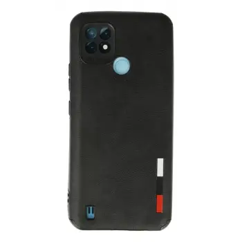 Newface Realme C21 Kılıf Loop Deri Silikon - Siyah