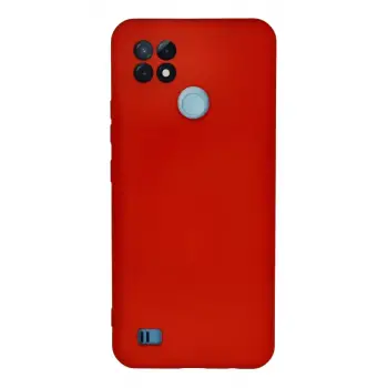Newface Realme C21 Kılıf Nano içi Kadife Silikon - Kırmızı