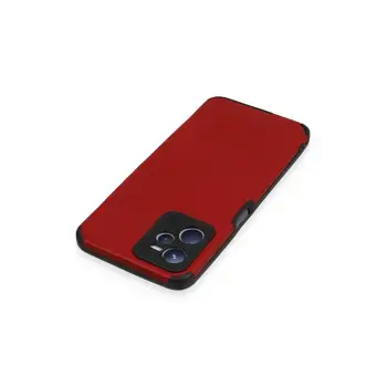 Newface Realme C35 Kılıf Loop Deri Silikon - Kırmızı