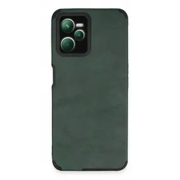 Newface Realme C35 Kılıf Loop Deri Silikon - Yeşil