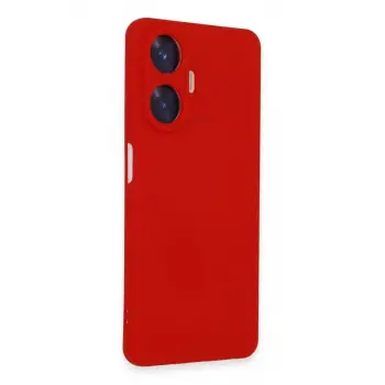 Newface Realme C55 Kılıf Nano içi Kadife Silikon - Kırmızı